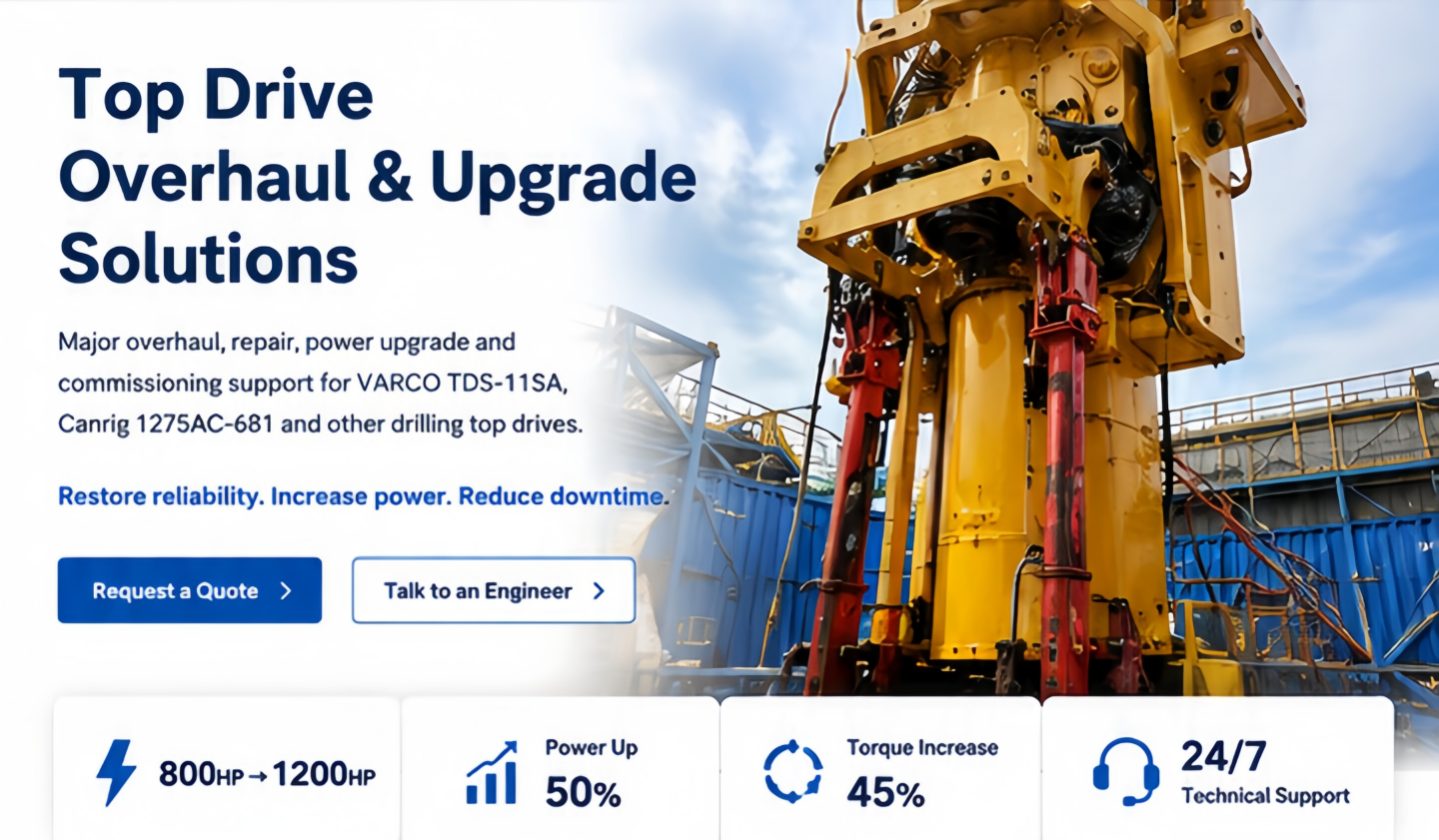 Top Drive Overhaul&Upgrade Solutions
